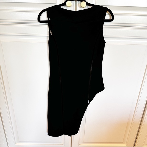 Replika Women’s Black Asymmetrical Lagenlook Style Blouse Mesh Cutout Detail 36 - Picture 8 of 8